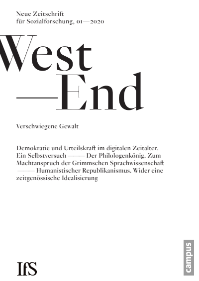 Cover der Ausgabe: WestEnd Jahrgang 17 (2020), Heft 1