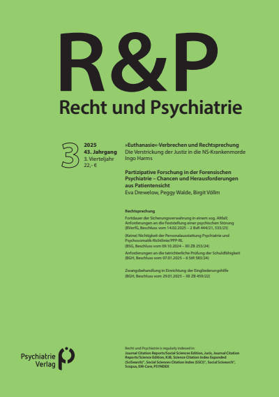 Cover der Ausgabe: Recht & Psychiatrie Jahrgang 43 (2025), Heft 3