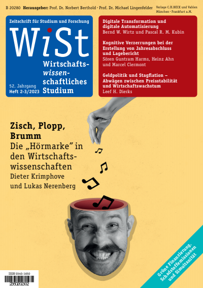 Cover of Volume: WiSt - Wirtschaftswissenschaftliches Studium Volume 52 (2023), Edition 2-3