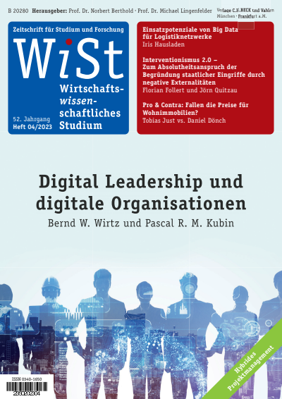 Cover of Volume: WiSt - Wirtschaftswissenschaftliches Studium Volume 52 (2023), Edition 4