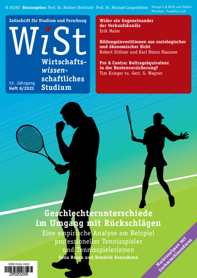 Cover of Volume: WiSt - Wirtschaftswissenschaftliches Studium Volume 52 (2023), Edition 6