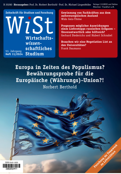 Cover of Volume: WiSt - Wirtschaftswissenschaftliches Studium Volume 53 (2024), Edition 11