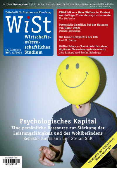 Cover of Volume: WiSt - Wirtschaftswissenschaftliches Studium Volume 53 (2024), Edition 12