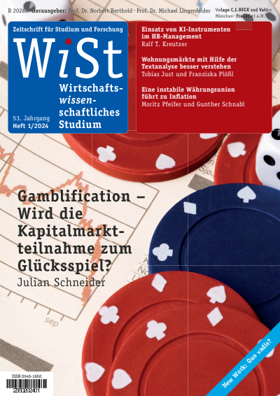 Cover of Volume: WiSt - Wirtschaftswissenschaftliches Studium Volume 53 (2024), Edition 1