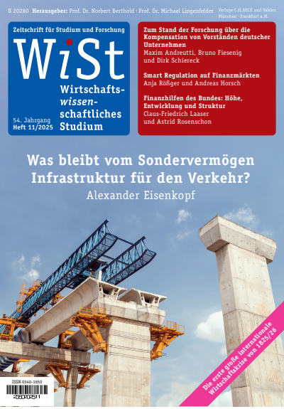 Cover of Volume: WiSt - Wirtschaftswissenschaftliches Studium Volume 54 (2025), Edition 11