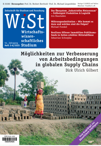 Cover of Volume: WiSt - Wirtschaftswissenschaftliches Studium Volume 54 (2025), Edition 5-6