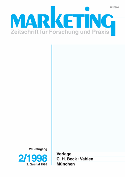 Cover der Ausgabe: Marketing ZFP Jahrgang 20 (1998), Heft 2