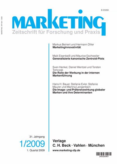 Cover of Volume: Marketing ZFP Volume 31 (2009), Edition 1