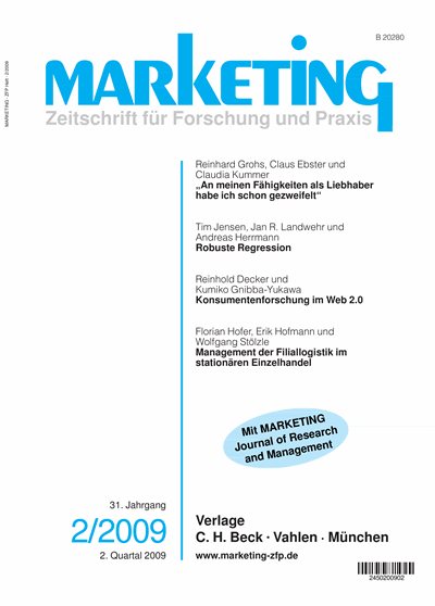 Cover of Volume: Marketing ZFP Volume 31 (2009), Edition 2