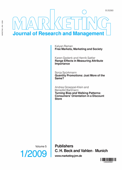 Cover of Volume: Marketing ZFP Volume 31 (2009), Edition JRM 1