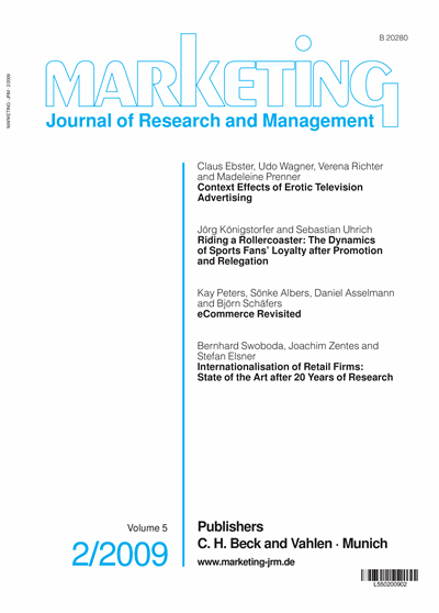 Cover of Volume: Marketing ZFP Volume 31 (2009), Edition JRM 2
