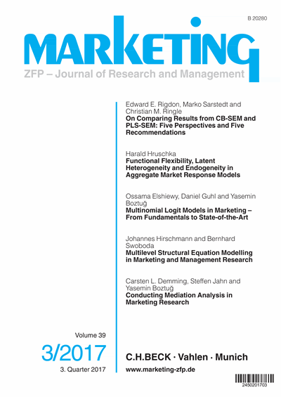 Cover of Volume: Marketing ZFP Volume 39 (2017), Edition 3
