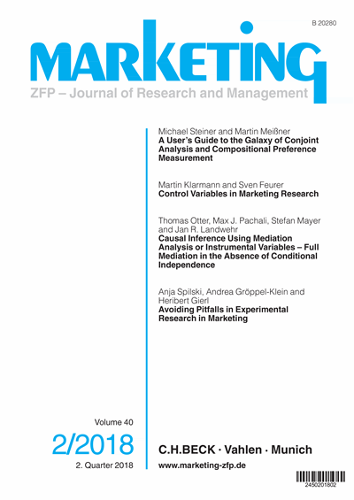 Cover of Volume: Marketing ZFP Volume 40 (2018), Edition 2