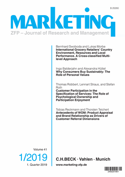Cover of Volume: Marketing ZFP Volume 41 (2019), Edition 1