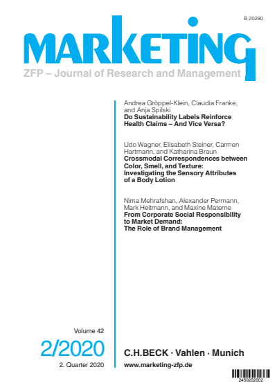 Cover of Volume: Marketing ZFP Volume 42 (2020), Edition 2
