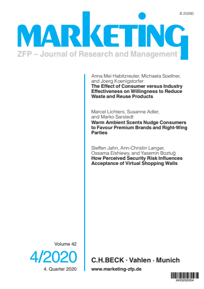Cover of Volume: Marketing ZFP Volume 42 (2020), Edition 4
