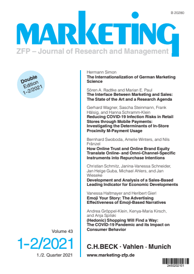 Cover der Ausgabe: Marketing ZFP Jahrgang 43 (2021), Heft 1-2