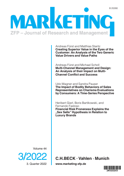 Cover der Ausgabe: Marketing ZFP Jahrgang 44 (2022), Heft 3