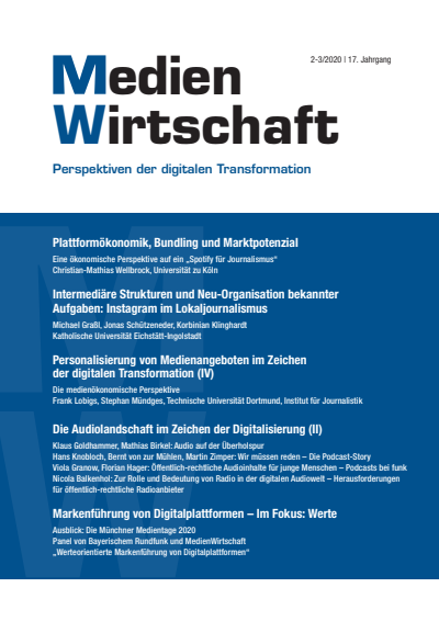 Cover der Ausgabe: MedienWirtschaft Jahrgang 17 (2020), Heft 2-3