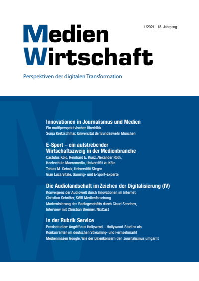 Cover of Volume: MedienWirtschaft Volume 18 (2021), Edition 1