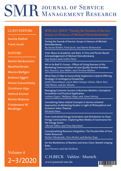 Cover of Volume: SMR - Journal of Service Management Research Volume 4 (2020), Edition 2-3