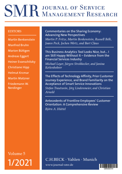 Cover of Volume: SMR - Journal of Service Management Research Volume 5 (2021), Edition 1