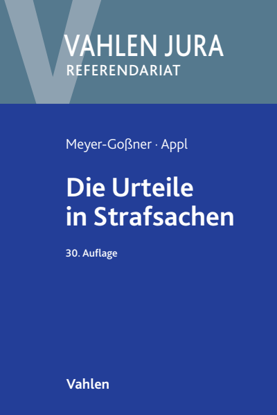Cover des Buchs: Die Urteile in Strafsachen