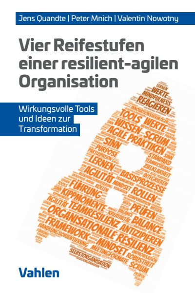 Cover des Buchs: Vier Reifestufen einer resilient-agilen Organisation