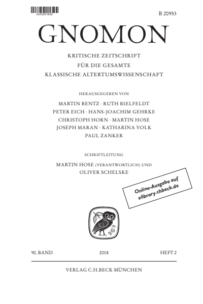 Cover of Volume: Gnomon Volume 89 (2017), Edition 2