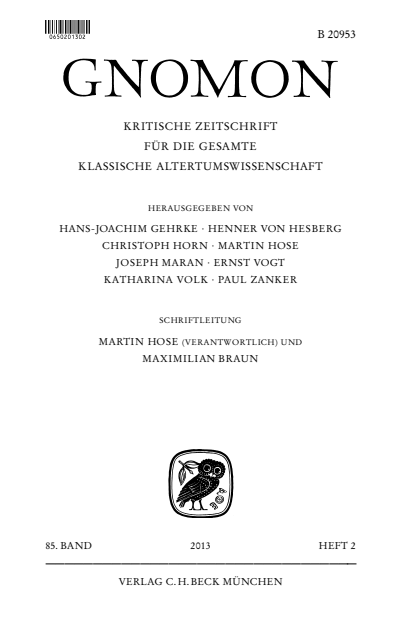 Cover of Volume: Gnomon Volume 85 (2013), Edition 2