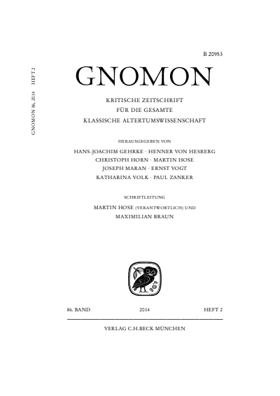 Cover of Volume: Gnomon Volume 86 (2014), Edition 2