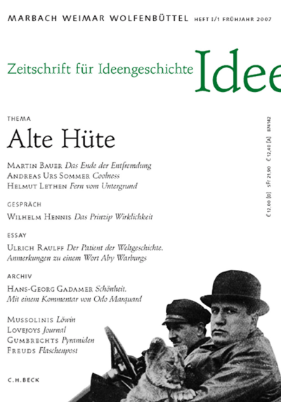 Cover of Volume: Zeitschrift für Ideengeschichte Volume 1 (2007), Edition 1
