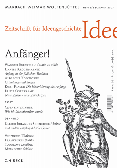 Cover of Volume: Zeitschrift für Ideengeschichte Volume 1 (2007), Edition 2