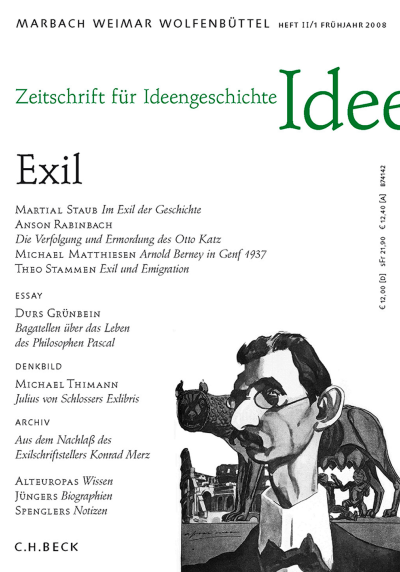 Cover of Volume: Zeitschrift für Ideengeschichte Volume 2 (2008), Edition 1