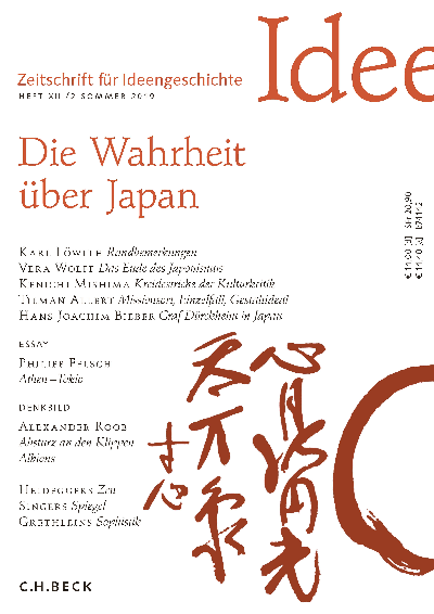 Cover of Volume: Zeitschrift für Ideengeschichte Volume 13 (2019), Edition 2
