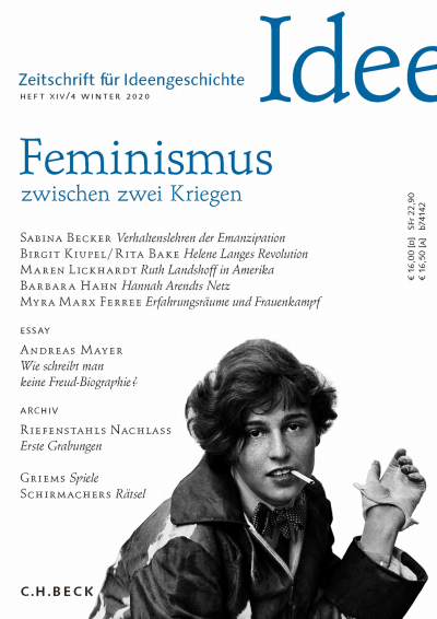 Cover of Volume: Zeitschrift für Ideengeschichte Volume 14 (2020), Edition 4