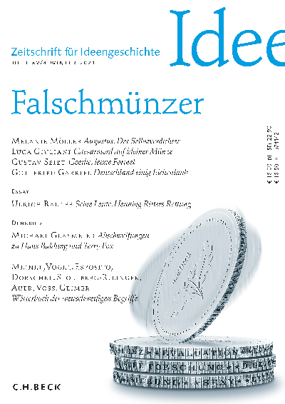 Cover of Volume: Zeitschrift für Ideengeschichte Volume 15 (2021), Edition 4