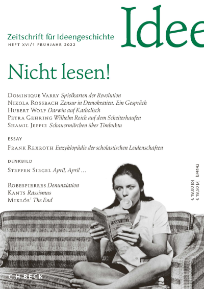 Cover of Volume: Zeitschrift für Ideengeschichte Volume 16 (2022), Edition 1