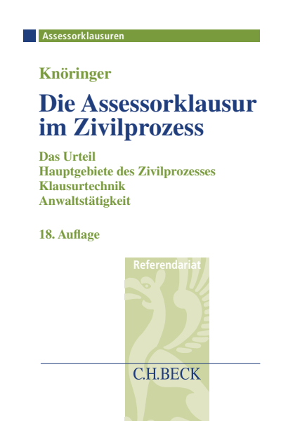 Cover des Buchs: Die Assessorklausur im Zivilprozess