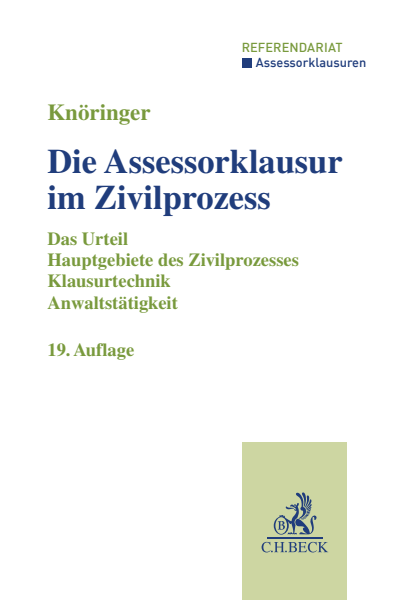 Cover des Buchs: Die Assessorklausur im Zivilprozess