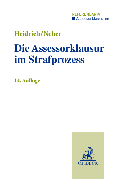 Cover des Buchs: Die Assessorklausur im Strafprozess