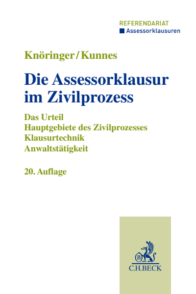 Cover des Buchs: Die Assessorklausur im Zivilprozess