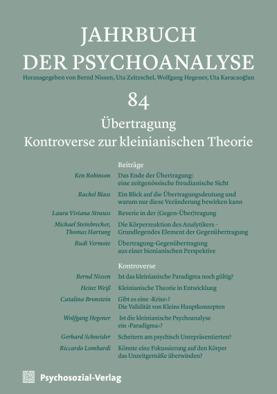 Cover of Volume: Jahrbuch der Psychoanalyse Volume 63 (2022), Edition 1