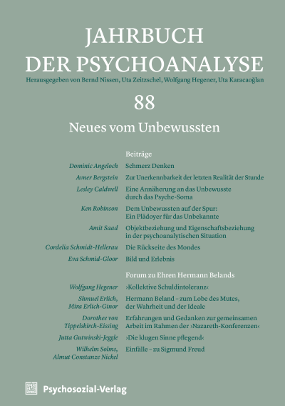 Cover der Ausgabe: Jahrbuch der Psychoanalyse Jahrgang 65 (2024), Heft 1