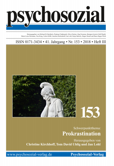 Cover of Volume: psychosozial Volume 41 (2018), Edition 3