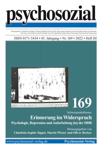 Cover der Ausgabe: psychosozial Jahrgang 45 (2022), Heft 3