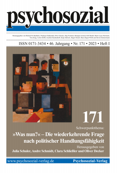 Cover der Ausgabe: psychosozial Jahrgang 46 (2023), Heft 1