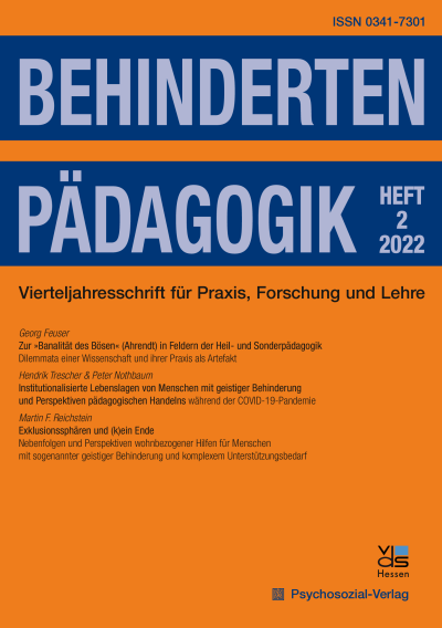 Cover der Ausgabe: Behindertenpädagogik Jahrgang 61 (2022), Heft 2