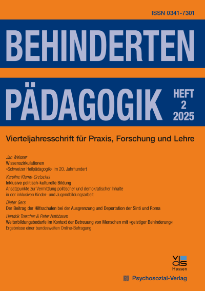 Cover der Ausgabe: Behindertenpädagogik Jahrgang 64 (2025), Heft 2