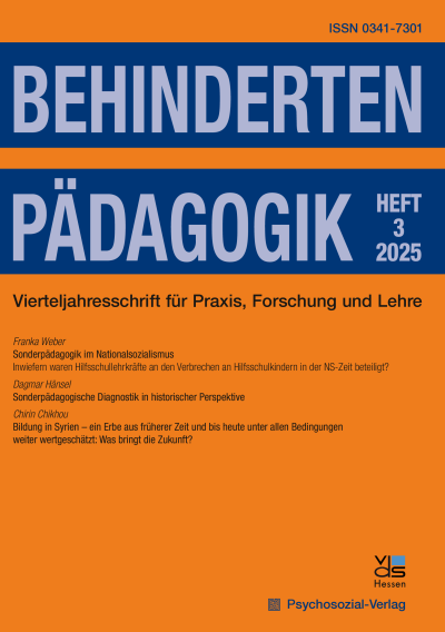 Cover der Ausgabe: Behindertenpädagogik Jahrgang 64 (2025), Heft 3